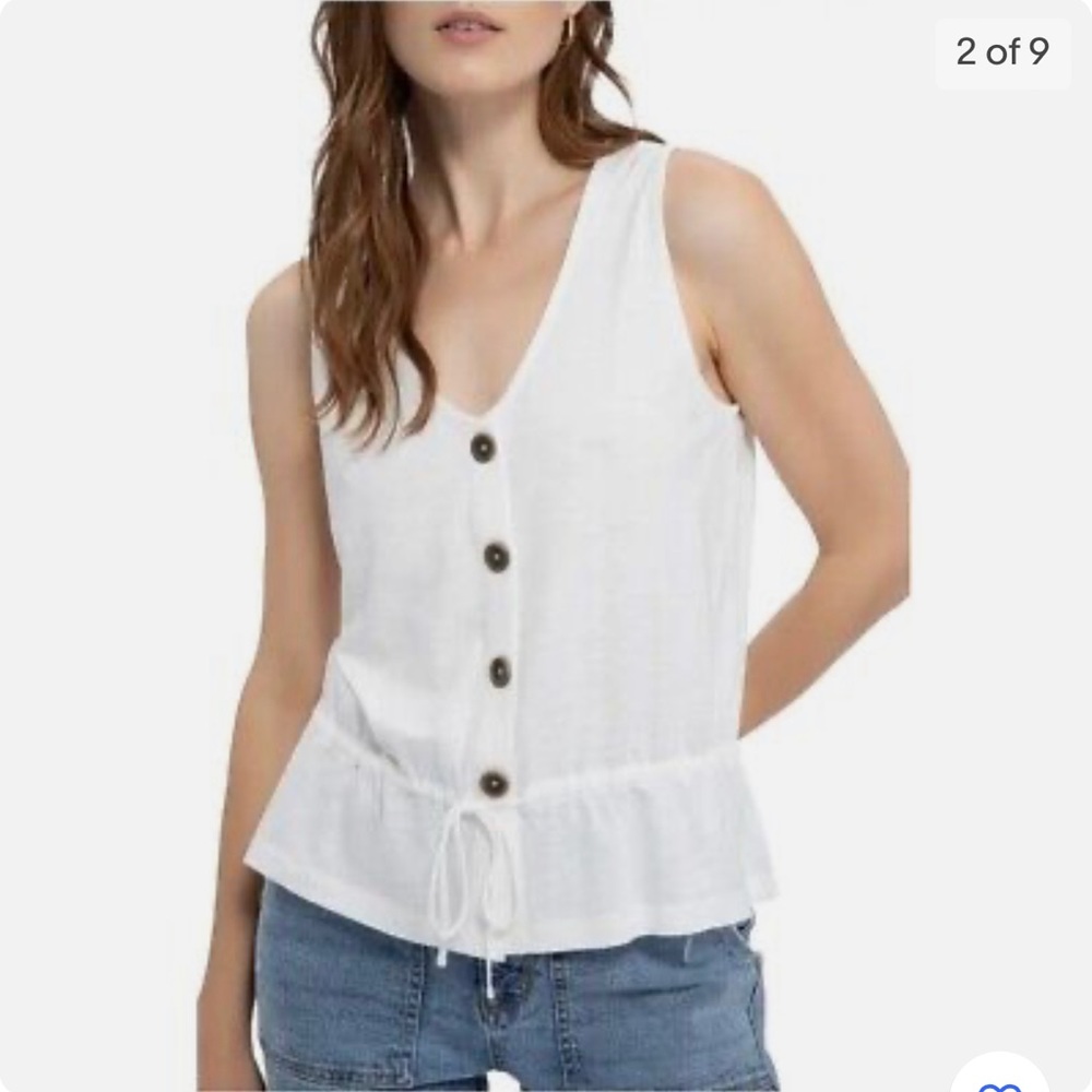 SANCTUARY Women's V-Neck Heartstrings Button-Front Tank Top (NWOT) - Picture 2 of 11